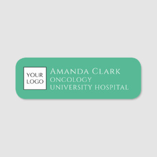 Company Logo Green Employee Staff Name Name Tag