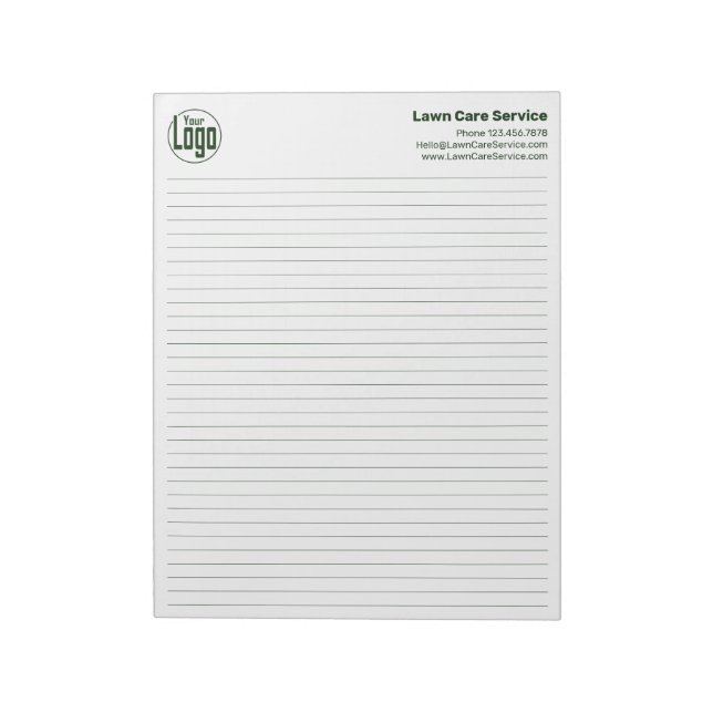 Company Logo Green Lines College Rule Notepad (Rotated)