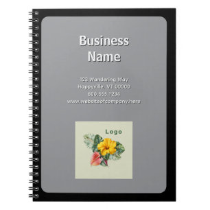 Company Logo Grey Spiral Photo Notebook