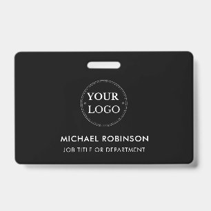 Company Logo ID Employee Staff Minimalist Black Badge
