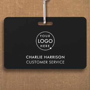 Company Logo ID Employee Staff Minimalist Black ID Badge