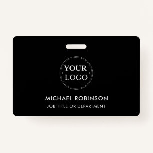 Company Logo ID Employee Staff Minimalist Black ID Badge