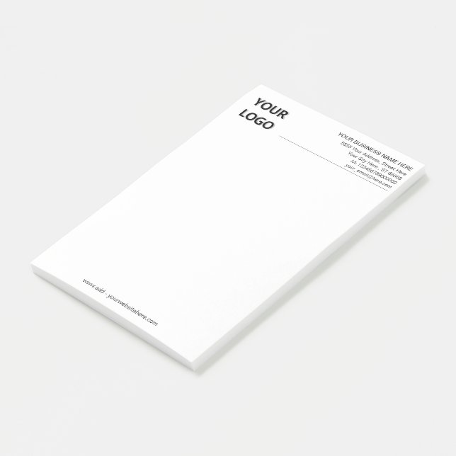 Company Logo Info Business Post-it® Notes Example (Angled)