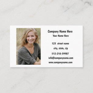 Company Logo, info & photo White Background on Business Card
