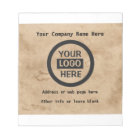 Company Logo & Information | Brown Background on