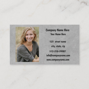 Company Logo & Information Grey Background on Business Card