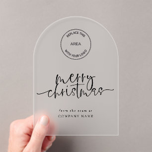 Company Logo Merry Christmas Acrylic Greetings  Invitations