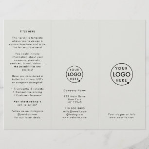 Company Logo Modern Grey Trifold Brochure
