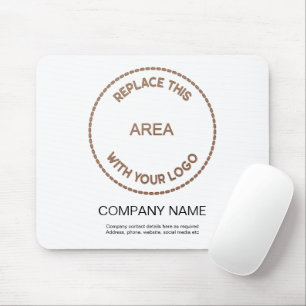Company Logo Name Address White Mouse Pad