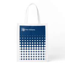 Company Logo Name QR-Code Blue Black White Dots