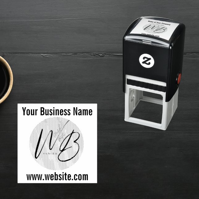 Company Logo Name Website Custom Rubber  Self-inking Stamp (Creator Uploaded)