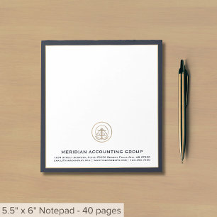 Company Logo Navy Blue Border Notepad