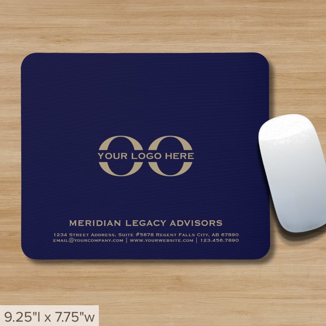 Company Logo Navy Blue Gold Mouse Pad (Creator Uploaded)