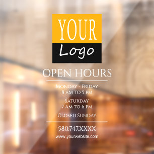 Company Logo Open Hours Website