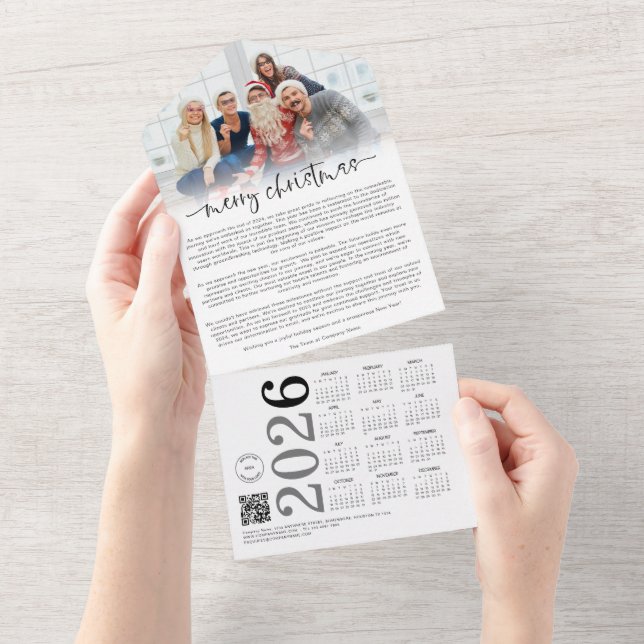 Company Logo Photo 2026 Calender Christmas Card (Tearaway)