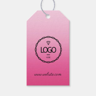 Company Logo Product Description Pink Shop QR Gift Tags