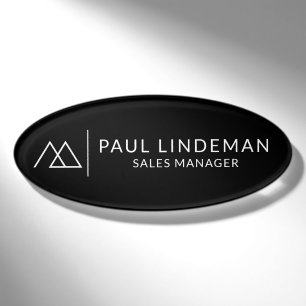 Company Logo Professional Magnetic Employee Oval Name Tag