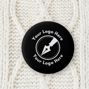 Company Logo Professional Modern Black Notary 3 Cm Round Badge