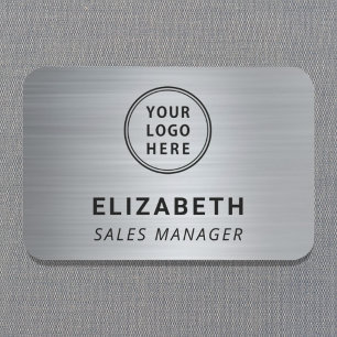 Company Logo Professional Silver Name Tag