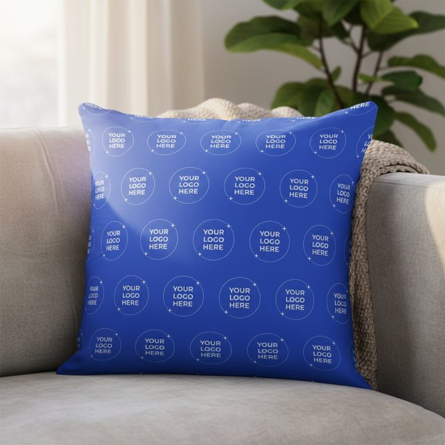 Company Logo Promotional Marketing Royal Blue Cushion (Creator Uploaded)