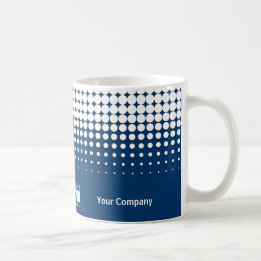 Company Logo QR Code Half Tone Blue Black White Coffee Mug