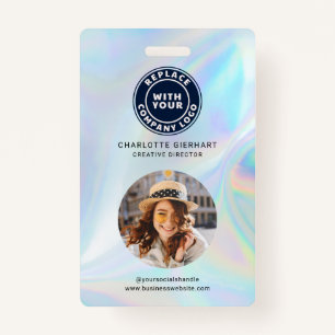 Company Logo QR Code Holographic Employee Photo ID ID Badge
