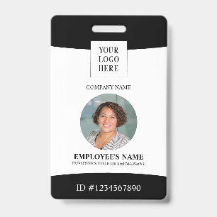 Company Logo QR Code Photo Employee ID Badge