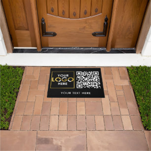 Company Logo QR Code Promotional Business Doormat