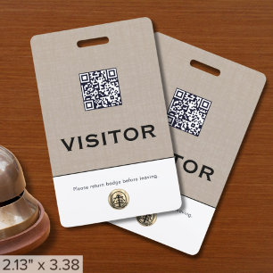 Company Logo QR Code Visitor Badge ID Badge