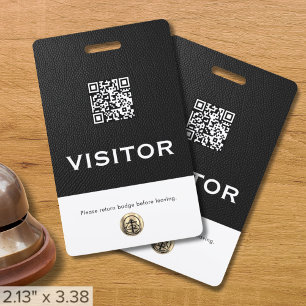 Company Logo QR Code Visitor Badge ID Badge