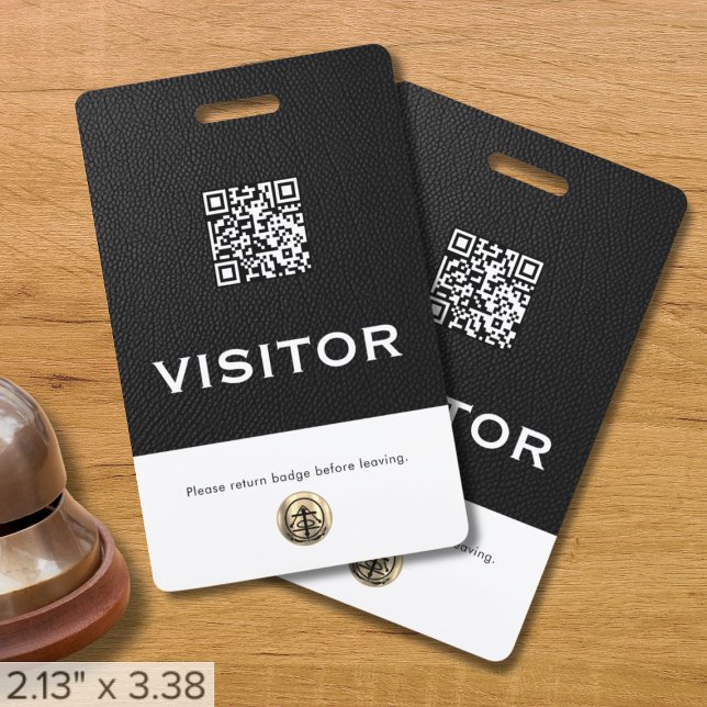 Company Logo QR Code Visitor Badge ID Badge (Creator Uploaded)