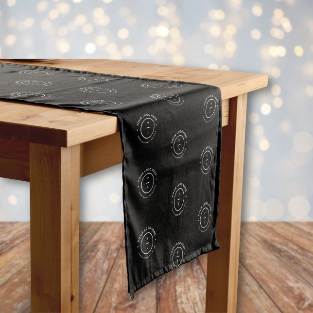 Company Logo Repeat Pattern Black Event Show Short Table Runner (Creator Uploaded)