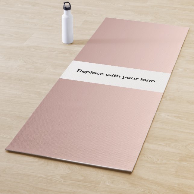 Company logo rose gold rectangle business yoga mat (In Situ)