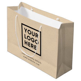 Company Logo Rustic Kraft Professional Modern Large Gift Bag