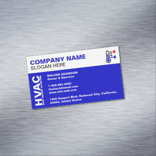 Company Logo & Slogan & Contact, Professional HVAC Magnetic Business Card