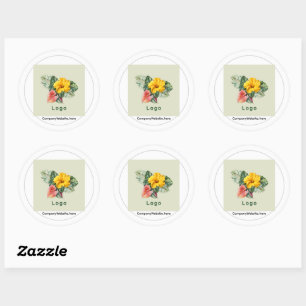 Company Logo Square Template  Classic Round Sticker