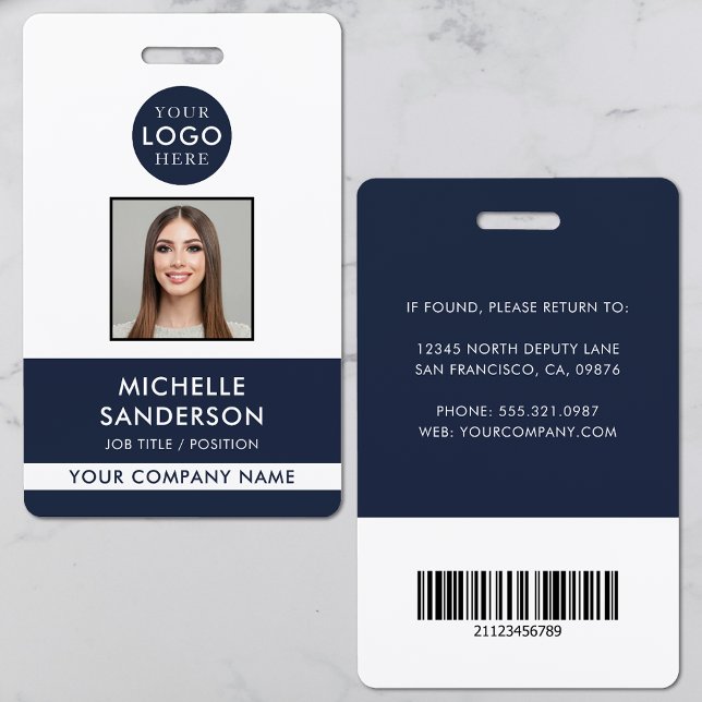 Company Logo Staff Barcode Employee Photo ID ID Badge (Company Logo Staff Barcode Employee Photo ID Badge)