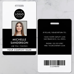 Company Logo Staff Barcode Employee Photo ID ID Badge