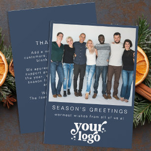 Company Logo Team Photo Stylish Business Christmas Holiday Card