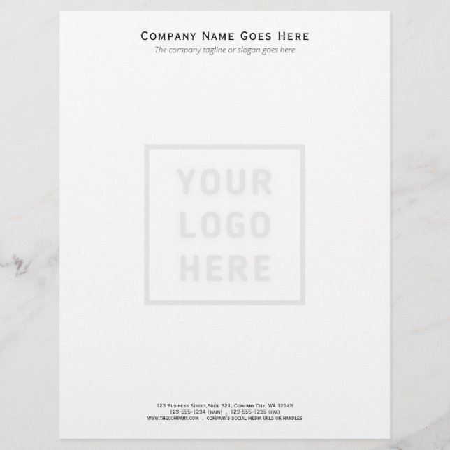 Company Logo Template Business Simple Custom Letterhead (Front)