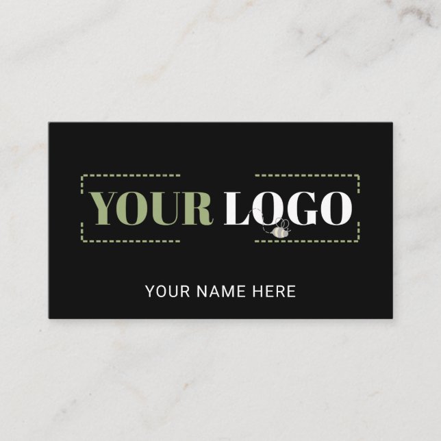 Company Logo Template Simple Black Business Card (Front)