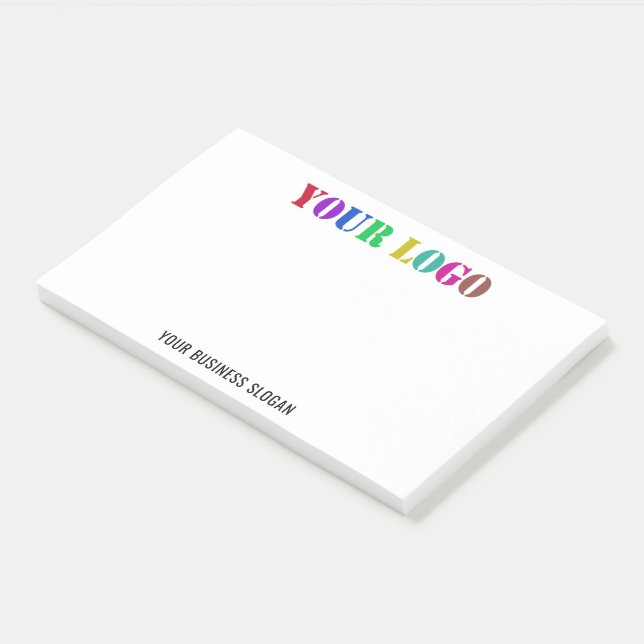 Company Logo Text Business Post-it® Notes Example (Angled)
