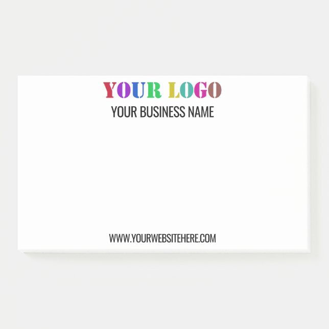 Company Logo Text Business Post-it® Notes Template (Front)