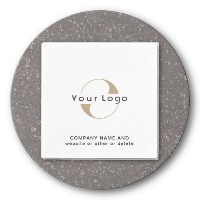 Company Logo & Text, Clean Minimal Brand Business Napkin (Creator Uploaded)