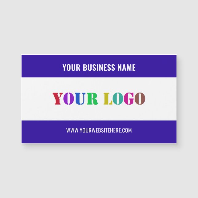 Company Logo Text Magnetic Business Card Template (Front)