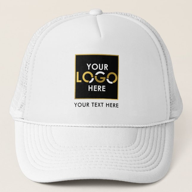 Company Logo & Text Promotional Business Marketing Trucker Hat (Front)