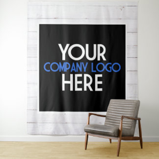 Company Logo Trade Show Backdrop Wood Background Tapestry