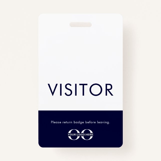 Company Logo Visitor Badge Navy ID Badge (Front)