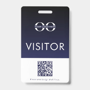 Company Logo Visitor Badge QR Code ID Badge