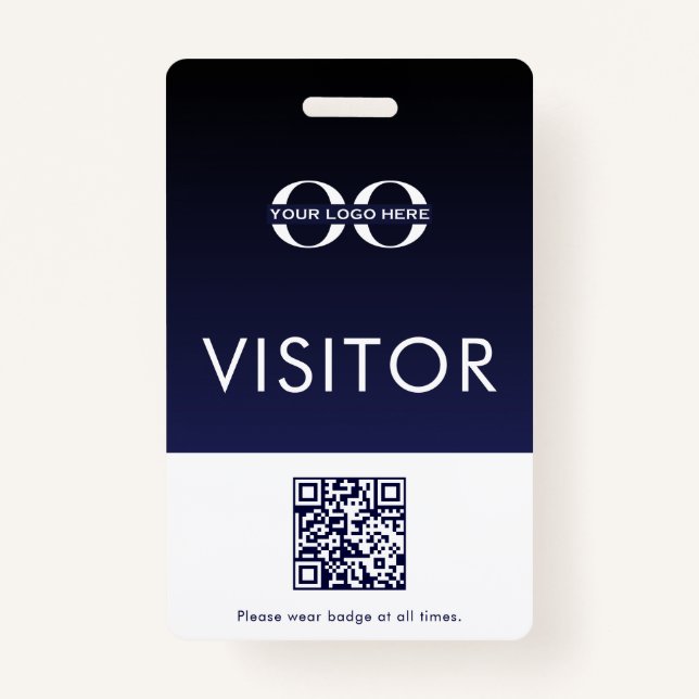 Company Logo Visitor Badge QR Code ID Badge (Front)